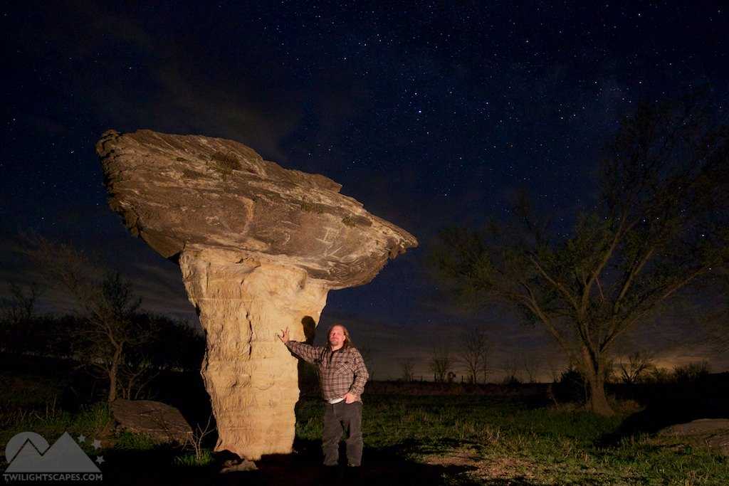 Todd standing at Mushroom Rock, Kansas